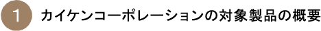 カイケンコーポレーションの対象製品の概要